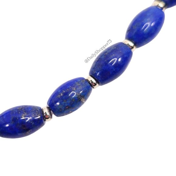 Kendra Scott Blue & Gold "Insley" Long Stone Pendant Tassel Necklace - Picture 7 of 11